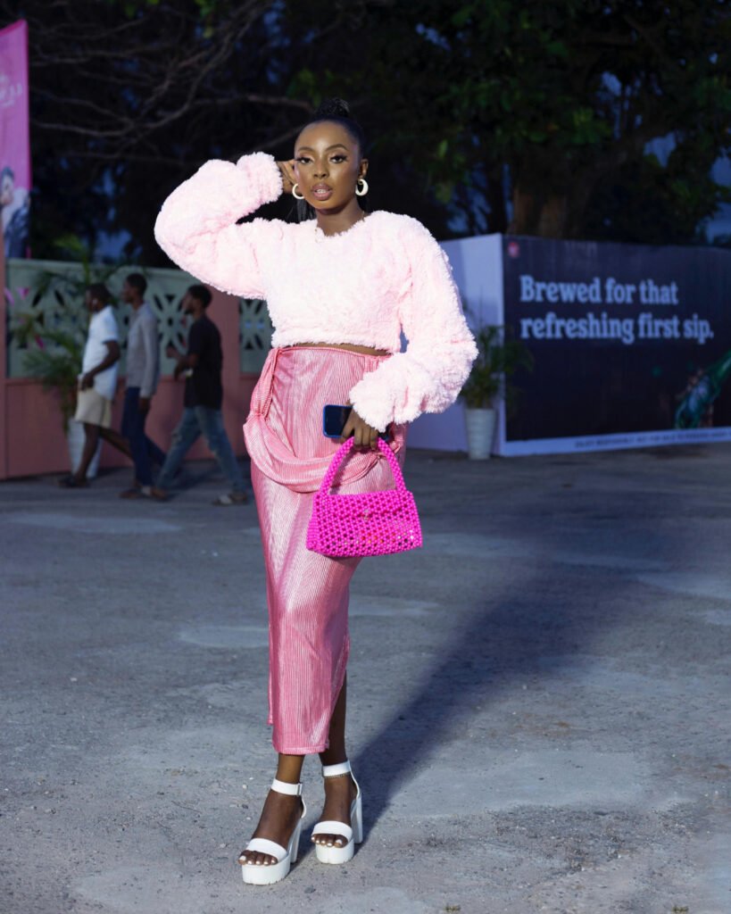 Black Women Pink Outfit