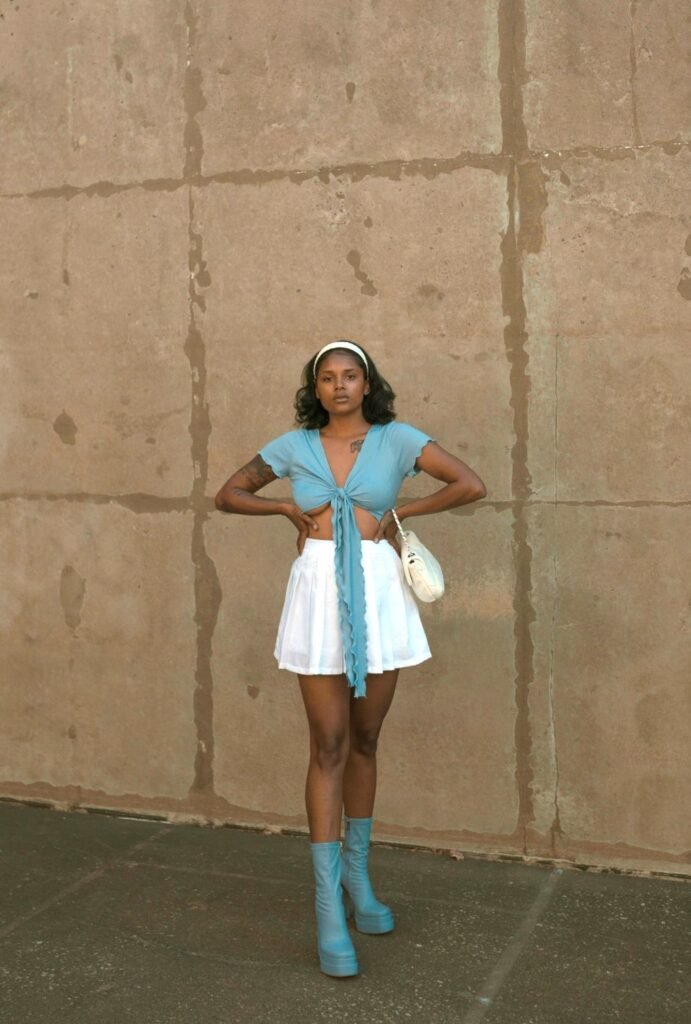 Black Women Summer Tennis Skirt Outfits