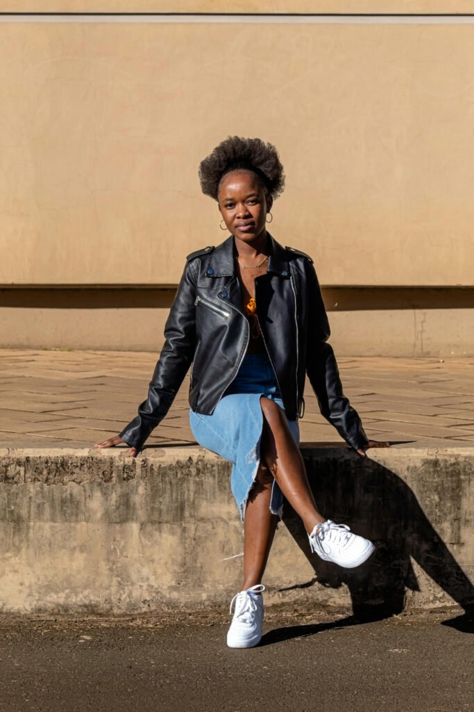 Fall Denim Skirt Outfit Black Women