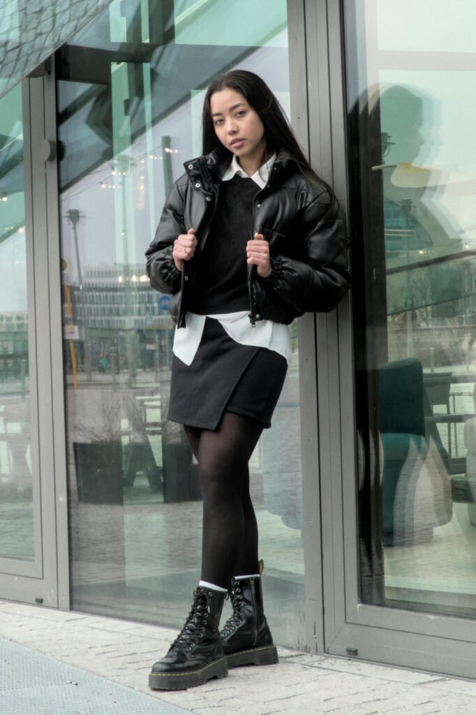 Korean Black and White Monochrome Outfit