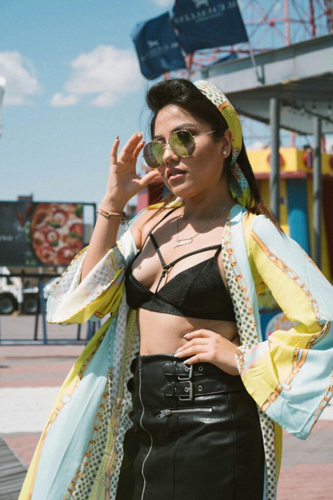 Beach Concert Leather Skirt Outfit