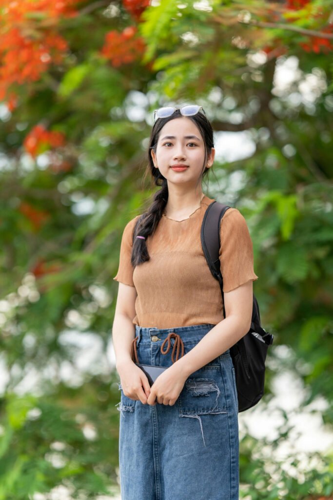 Campus Long Jean Skirt Outfit