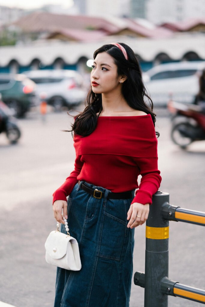 Casual Hangout Long Jean Skirt Outfit