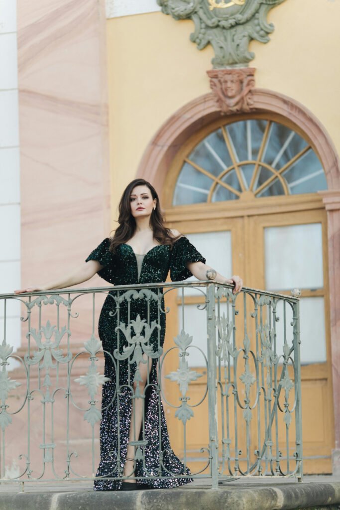 Shimmer Wedding Guest Outfit