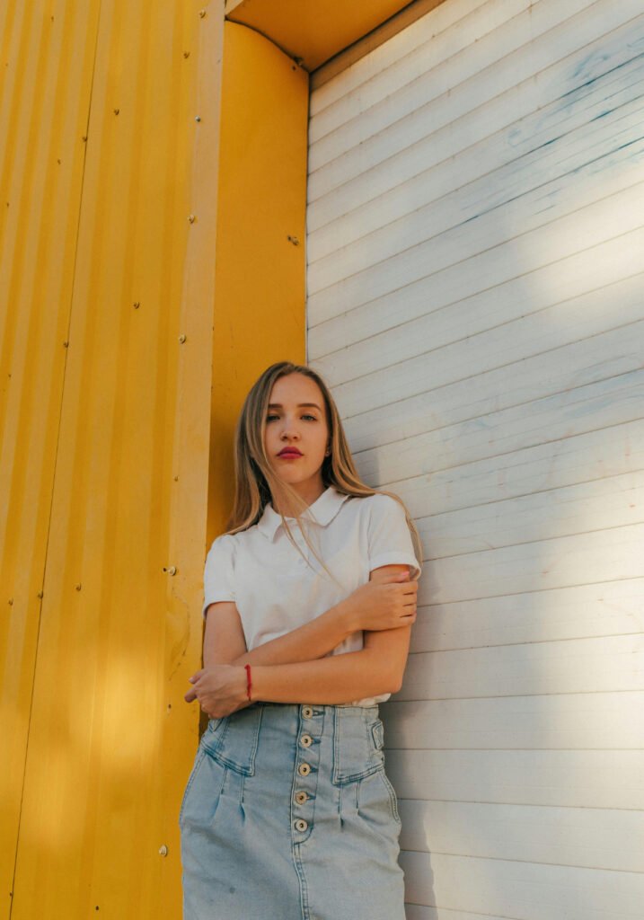 Sporty Denim Mini Skirt Outfit