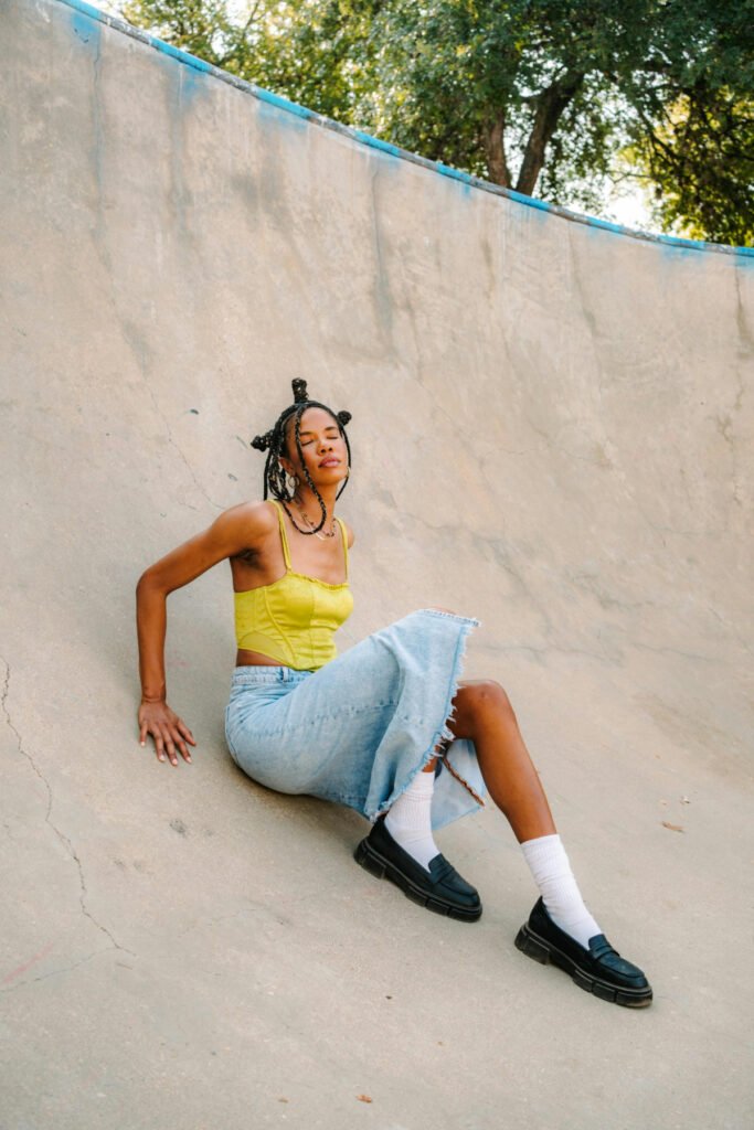 Streetwear Long Jean Skirt Outfit