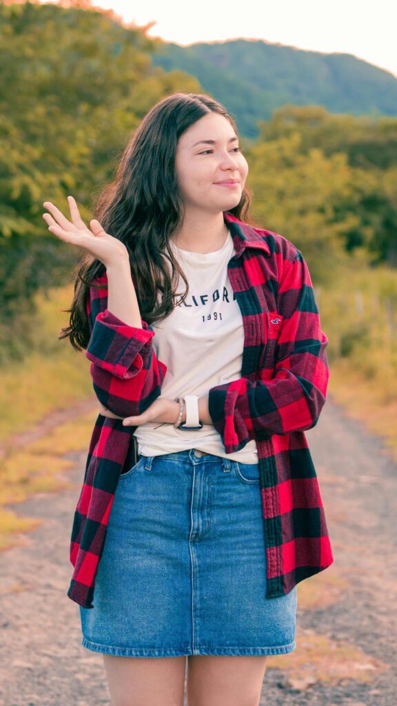 Trek Apt Denim Mini Skirt Outfit