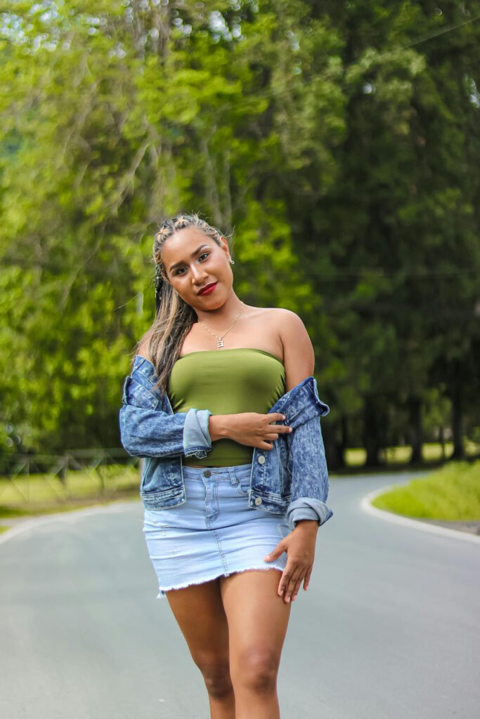 Trip Apt Denim Mini Skirt Outfit