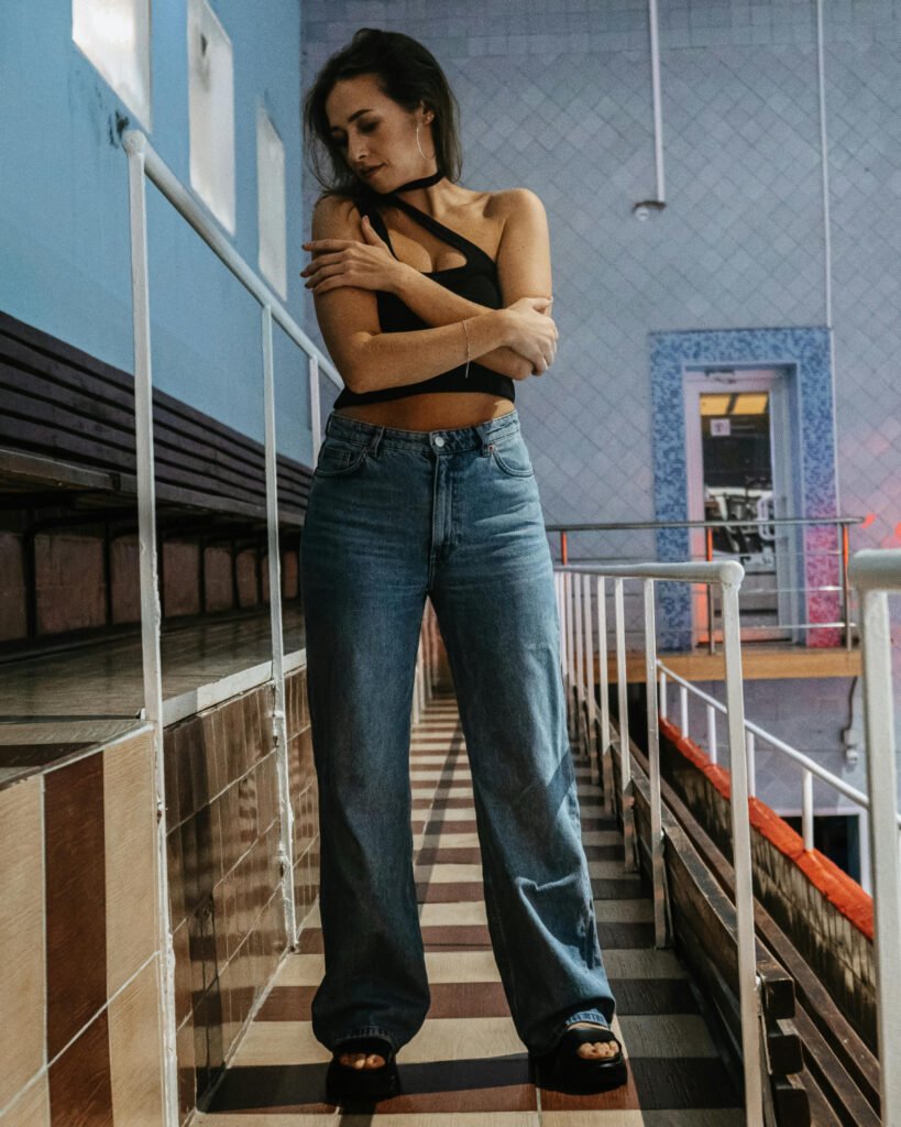 Asymmetric Wide Leg Jeans Outfit