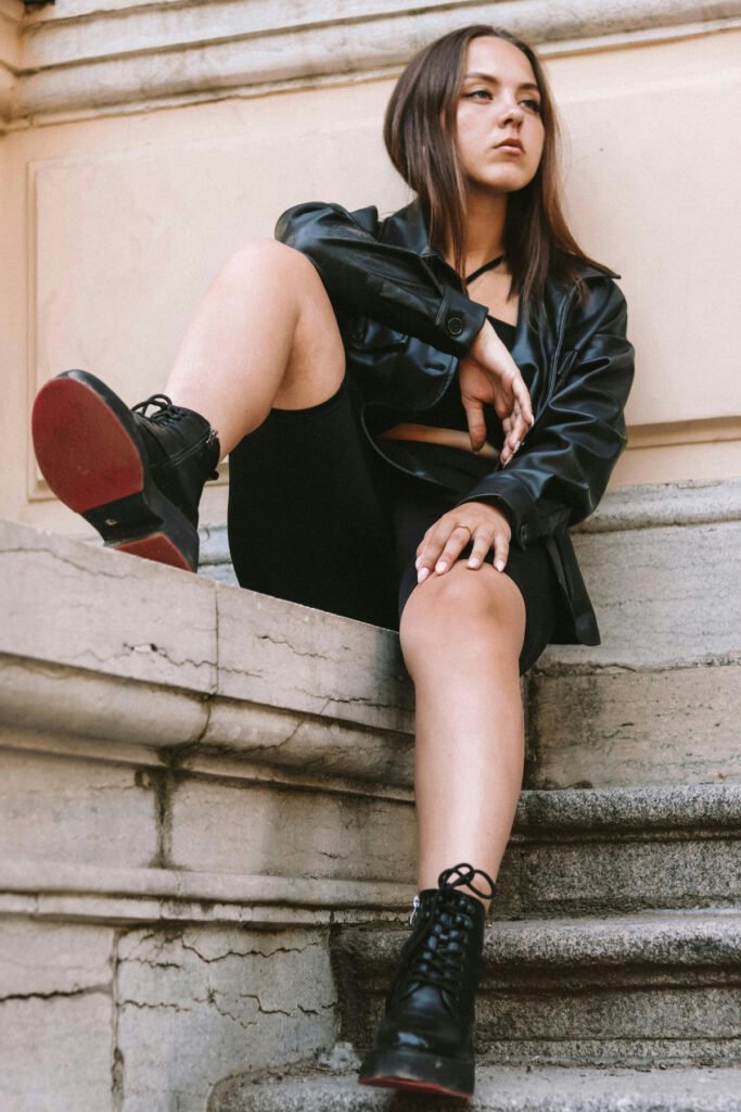 Athleisure Edgy Combat Boots Outfit