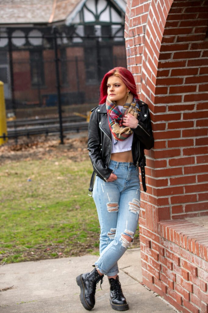 Biker Style Combat Boots Outfit