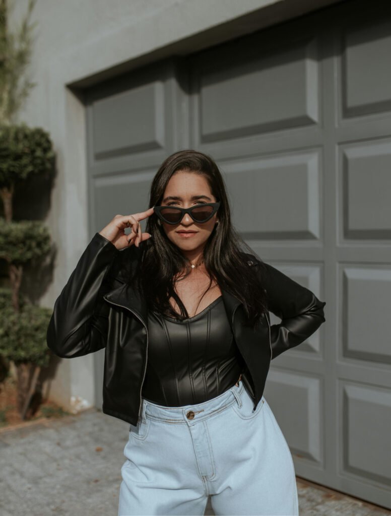 Bold Fitted Leather Jacket Outfit