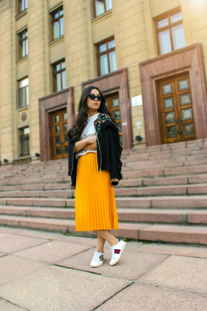 Bold and Layered Maxi Skirt Outfit