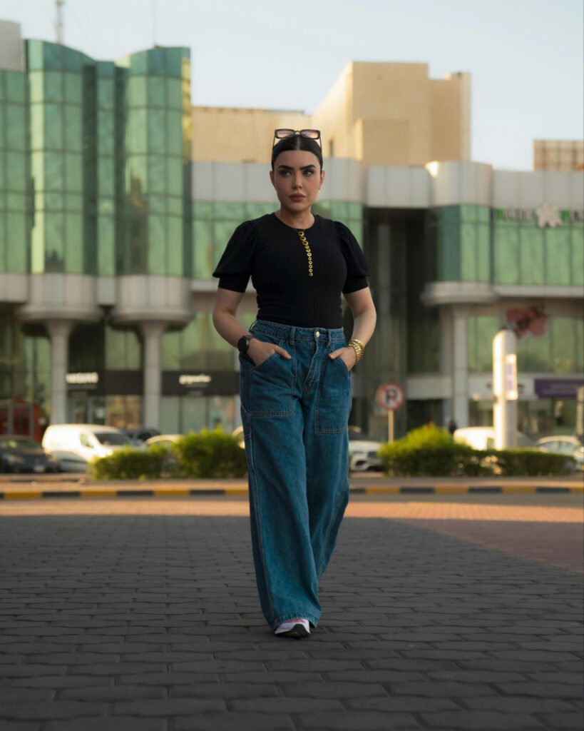 Classy and Minimal Wide Leg Jeans Outfit