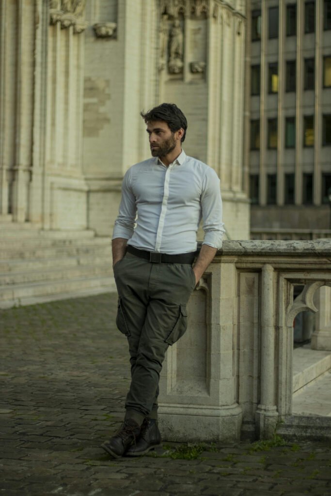 Contrast Semi-formal Outfit for Men