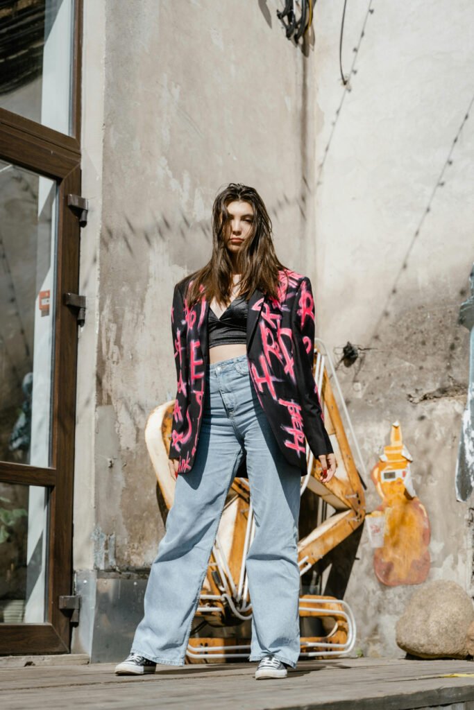 Edgy Wide Leg Jeans Outfit