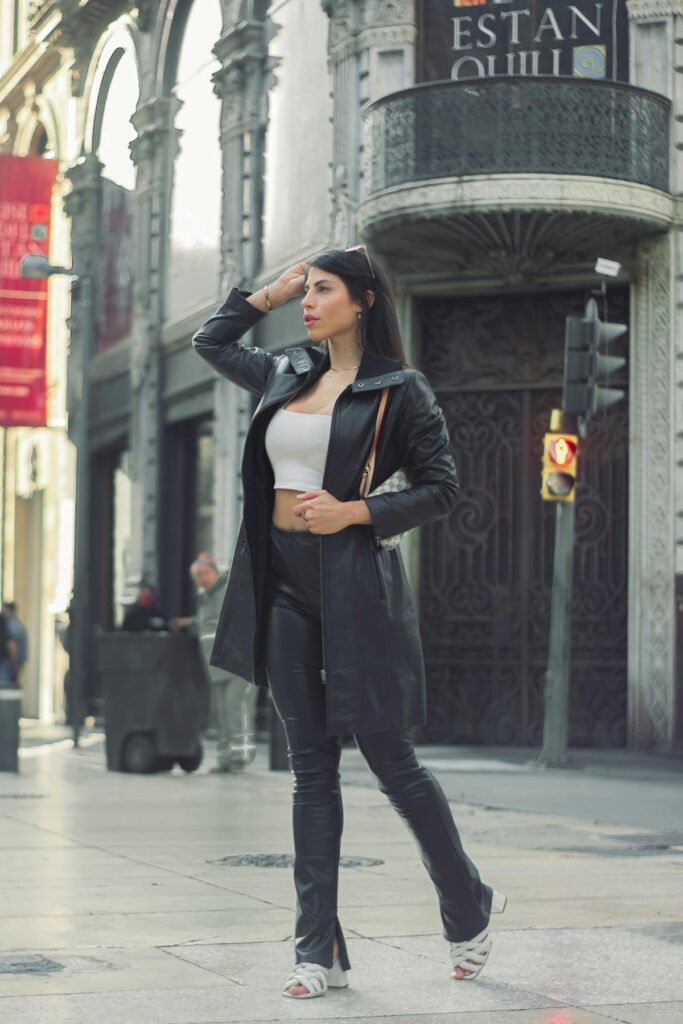 Elegant Chic Leather Pants Outfit