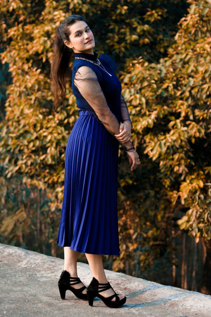 Fancy Pleated Skirt Outfit