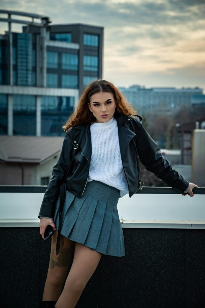 Flirty Chic Leather Jacket Outfit