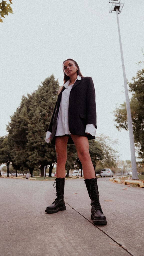 Formal Partywear Combat Boots Outfit