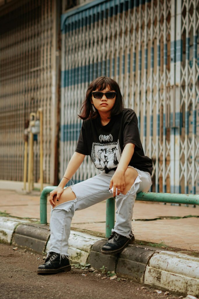 Minimal Grunge Combat Boots Outfit