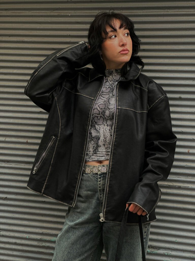 Oversized Leather Jacket Outfit