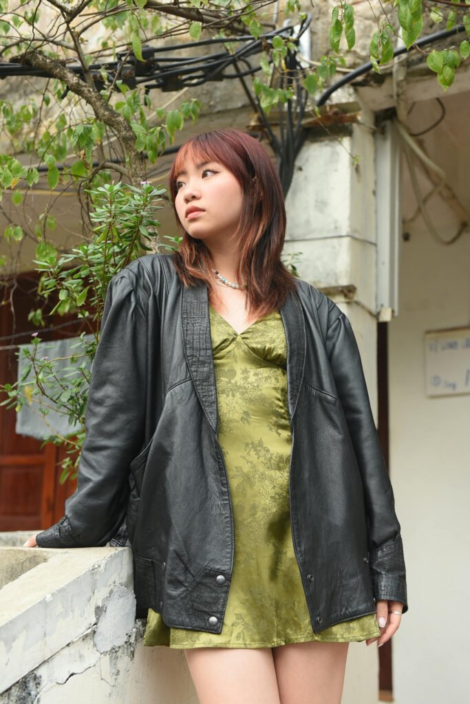 Preppy and Edgy Slip Dress Outfit