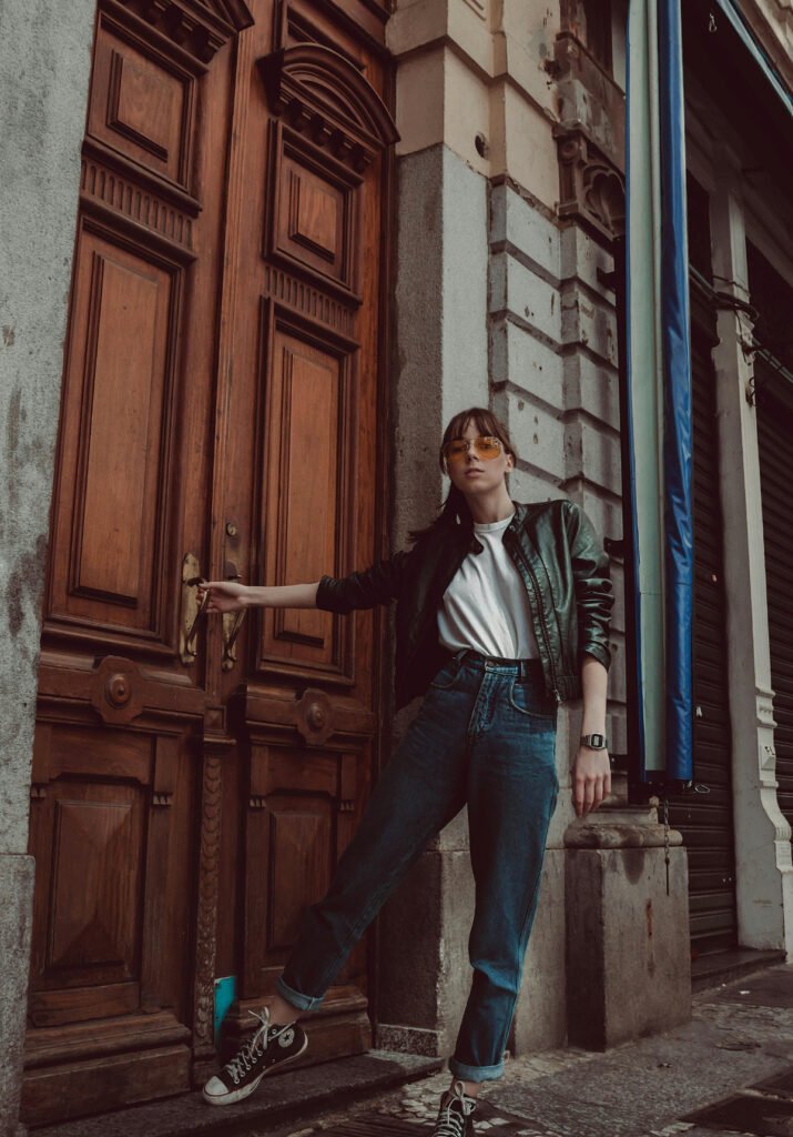 Retro Leather Jacket Outfit