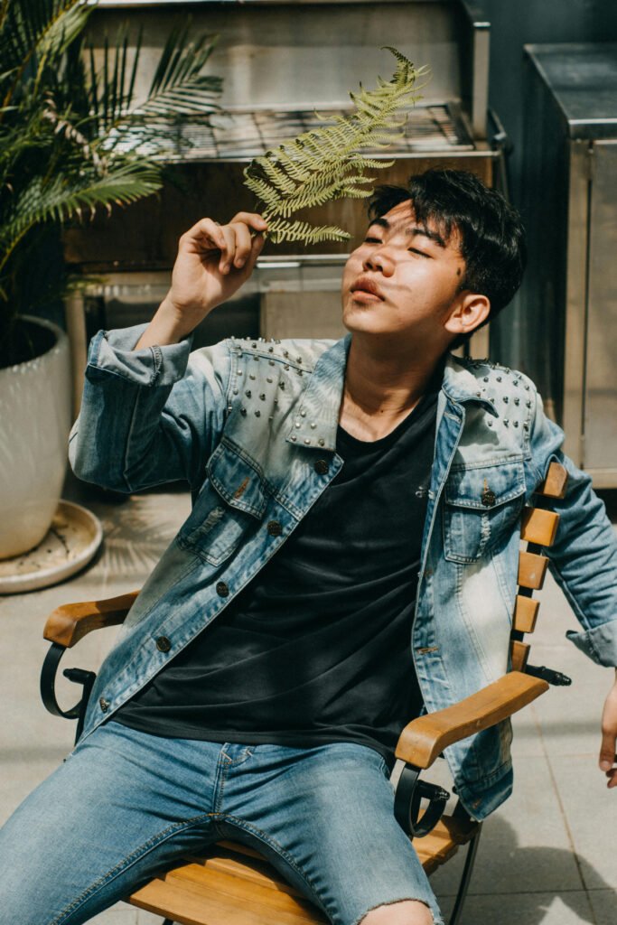 Studded Jean Jacket Outfit for Men