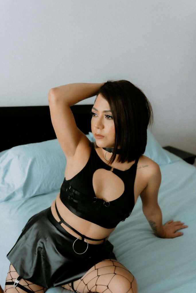 Subtle Goth Boudoir Outfit