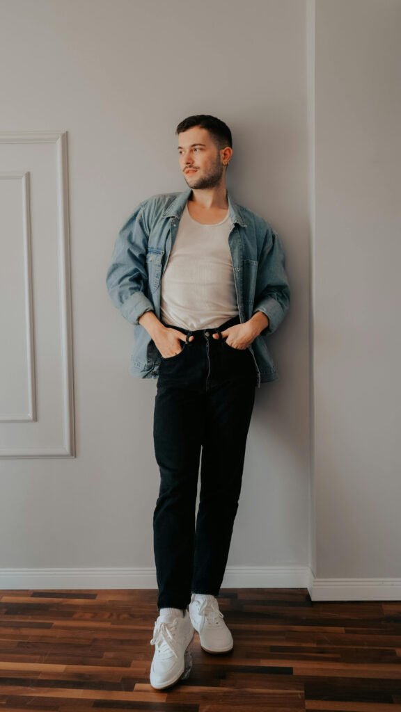 Vintage Style Jean Jacket Outfit for Men