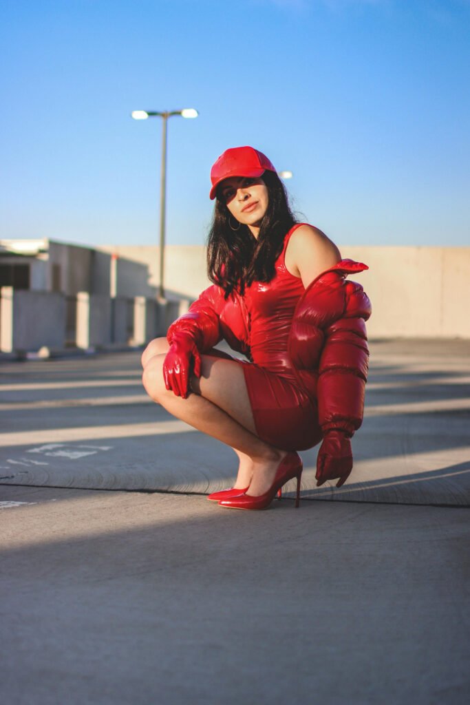 Bold Vinyl Cyberpunk Outfit