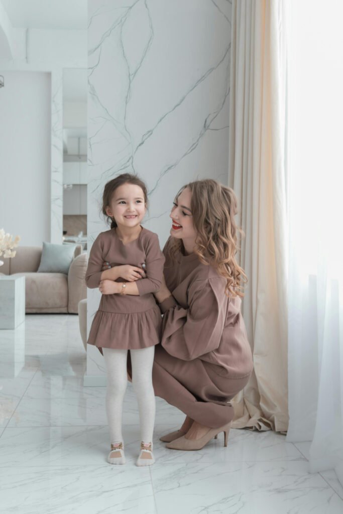 Solid Mama and Daughter Outfit