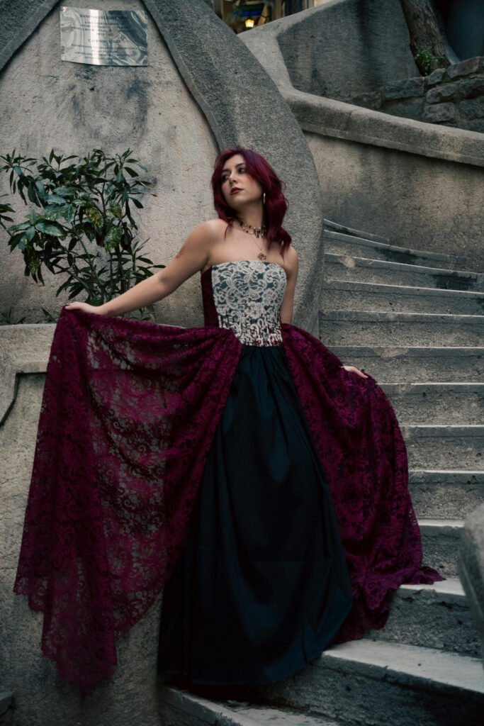 Vintage Goth Prom Outfit