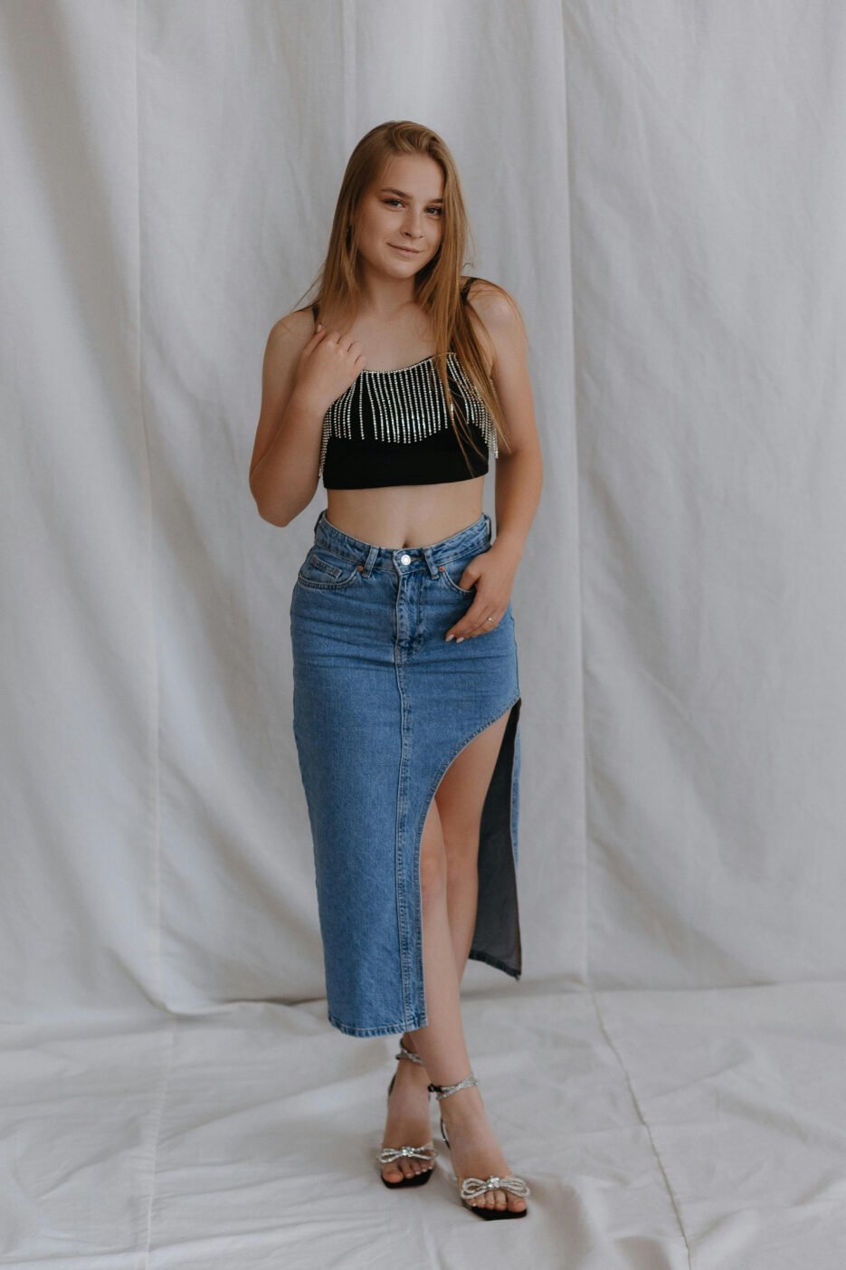 Club Long Jean Skirt Outfit