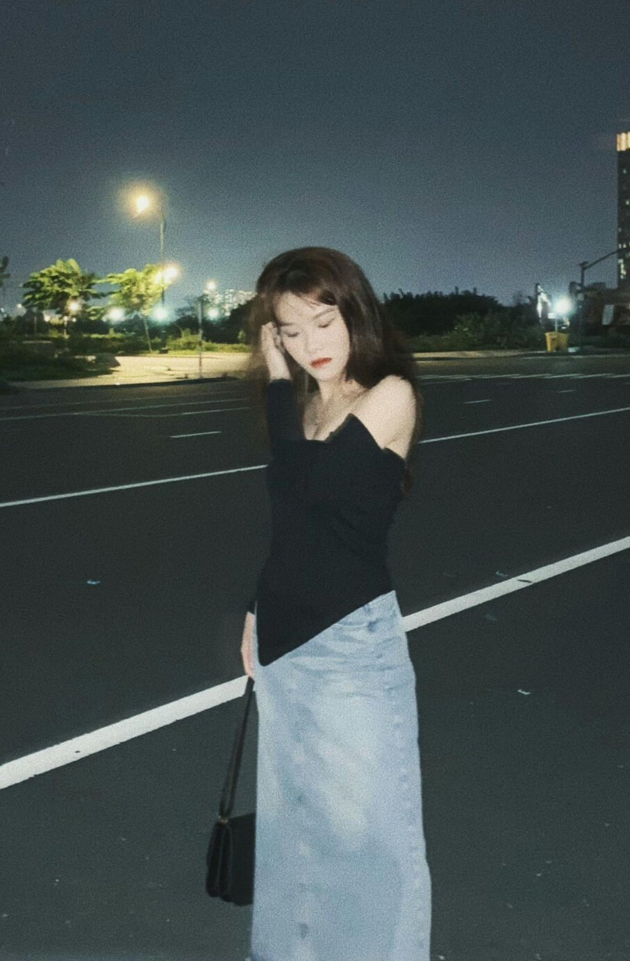 Fancy Long Jean Skirt Outfit