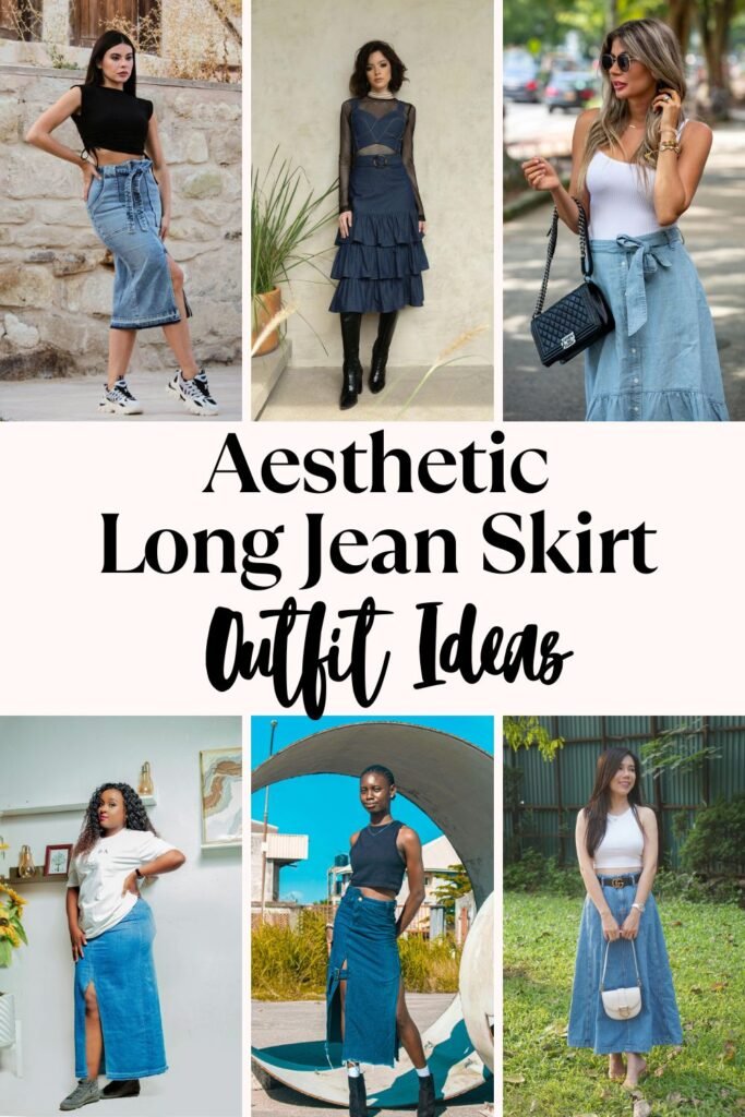 Long Jean Skirt Outfit Ideas