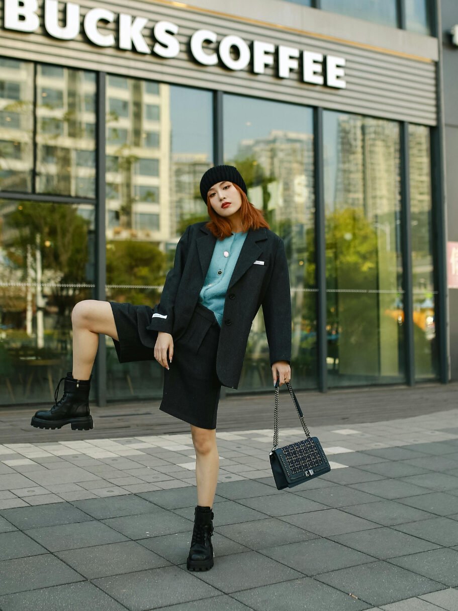 Preppy Combat Boots Outfit